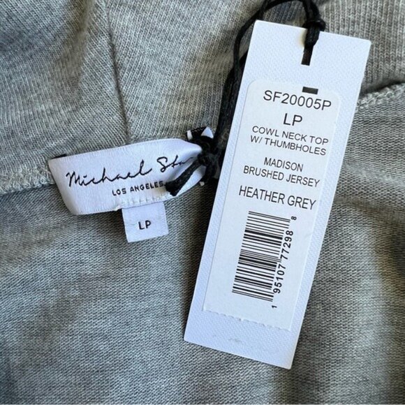 Michael Stars Cowl Neck Top with Thumbholes - LP - Picture 7 of 8